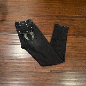 Miss Me Black Skinny Jeans with Embellished Back Pocket 27